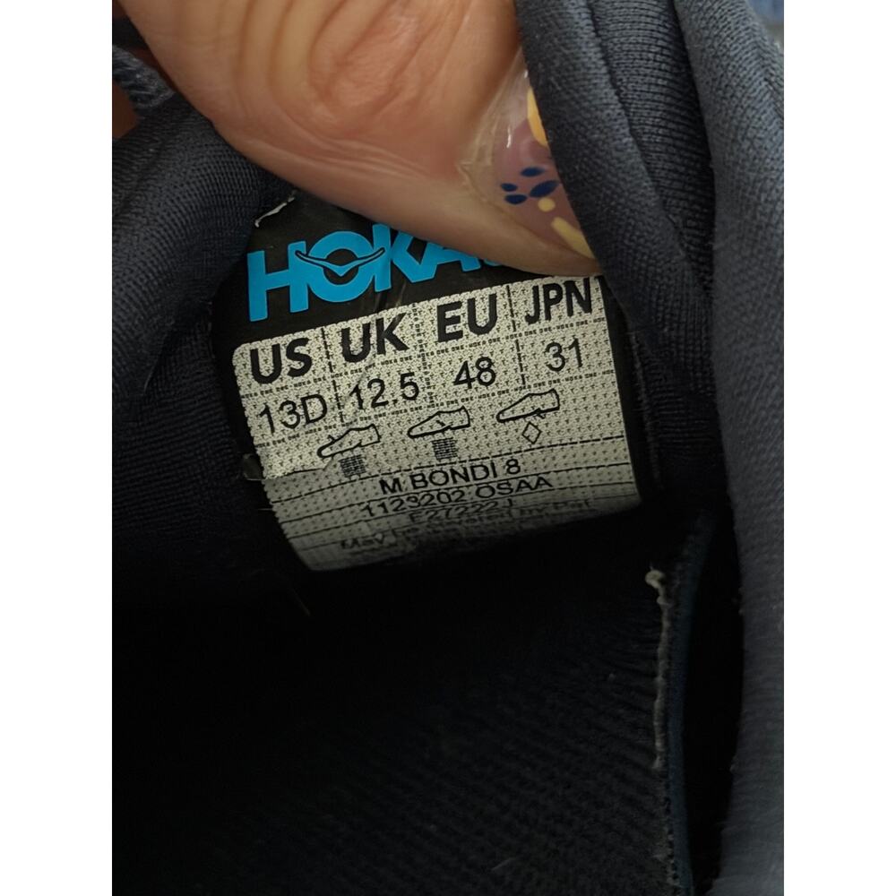 Hoka One One Bondi 8 Sneakers US 13D Navy Outer Space Running Shoes 1123202-OSAA - Picture 6 of 9